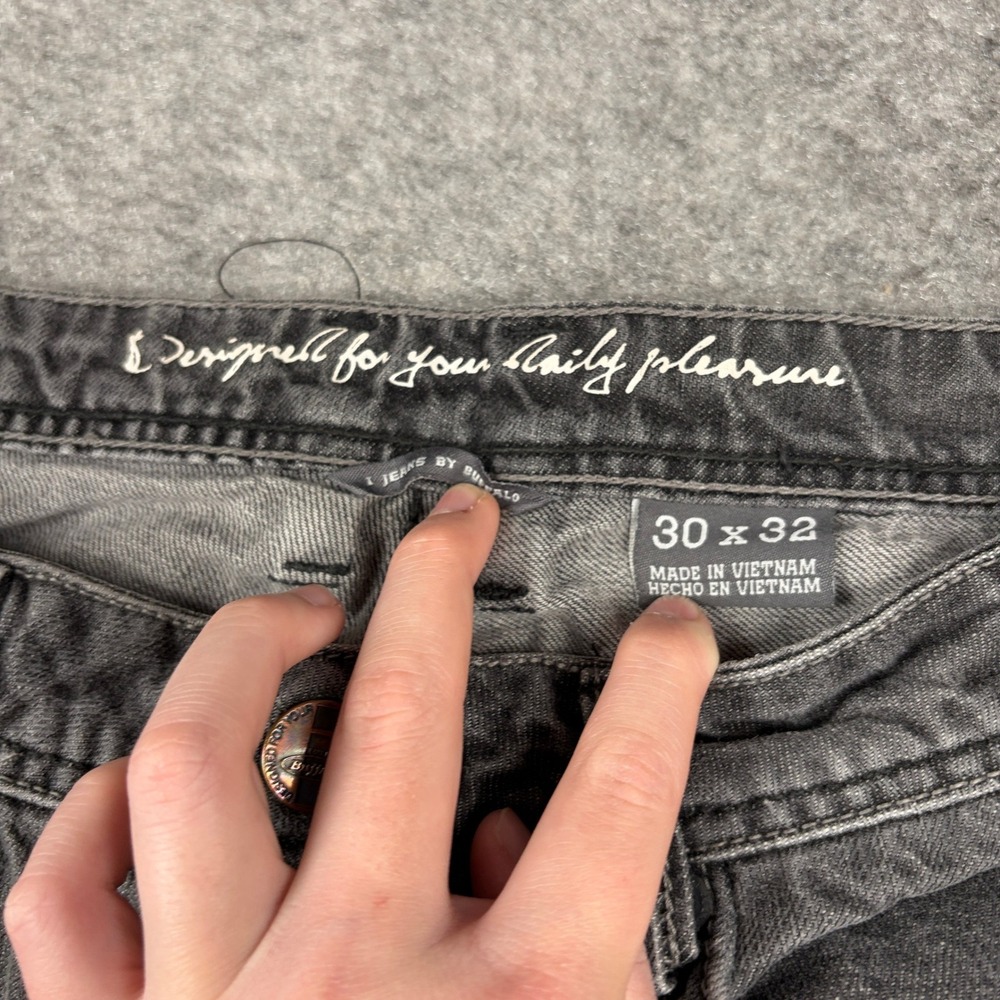 Buffalo David Bitton Daran Jeans Mens 30x32 Slim Straight Grey Faded Distressed - Picture 8 of 16